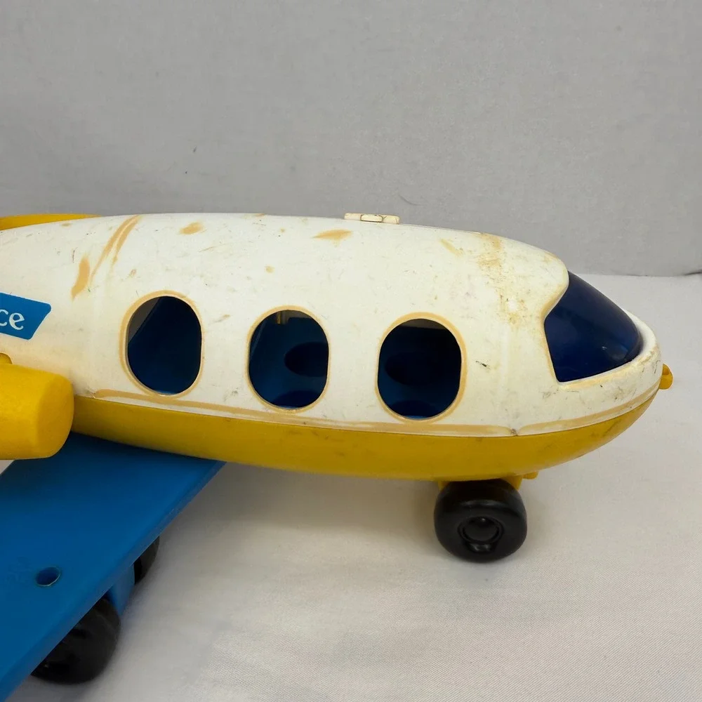 Vintage 1981 Fisher-Price Little People Jet Airplane 933 Yellow White Blue